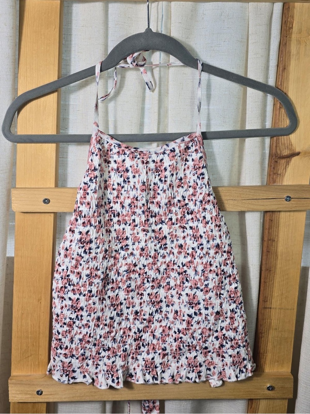 American eagle NWT Smocked Floral Halter Tank Top
